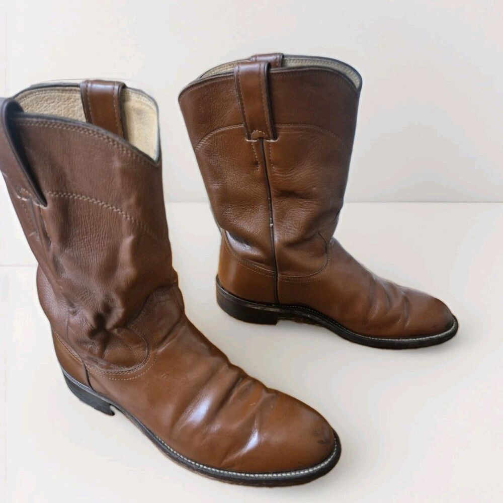 Justin L3802 Roper Boots Woman's Size 7.5C Western Cowboy Leather Classic USA